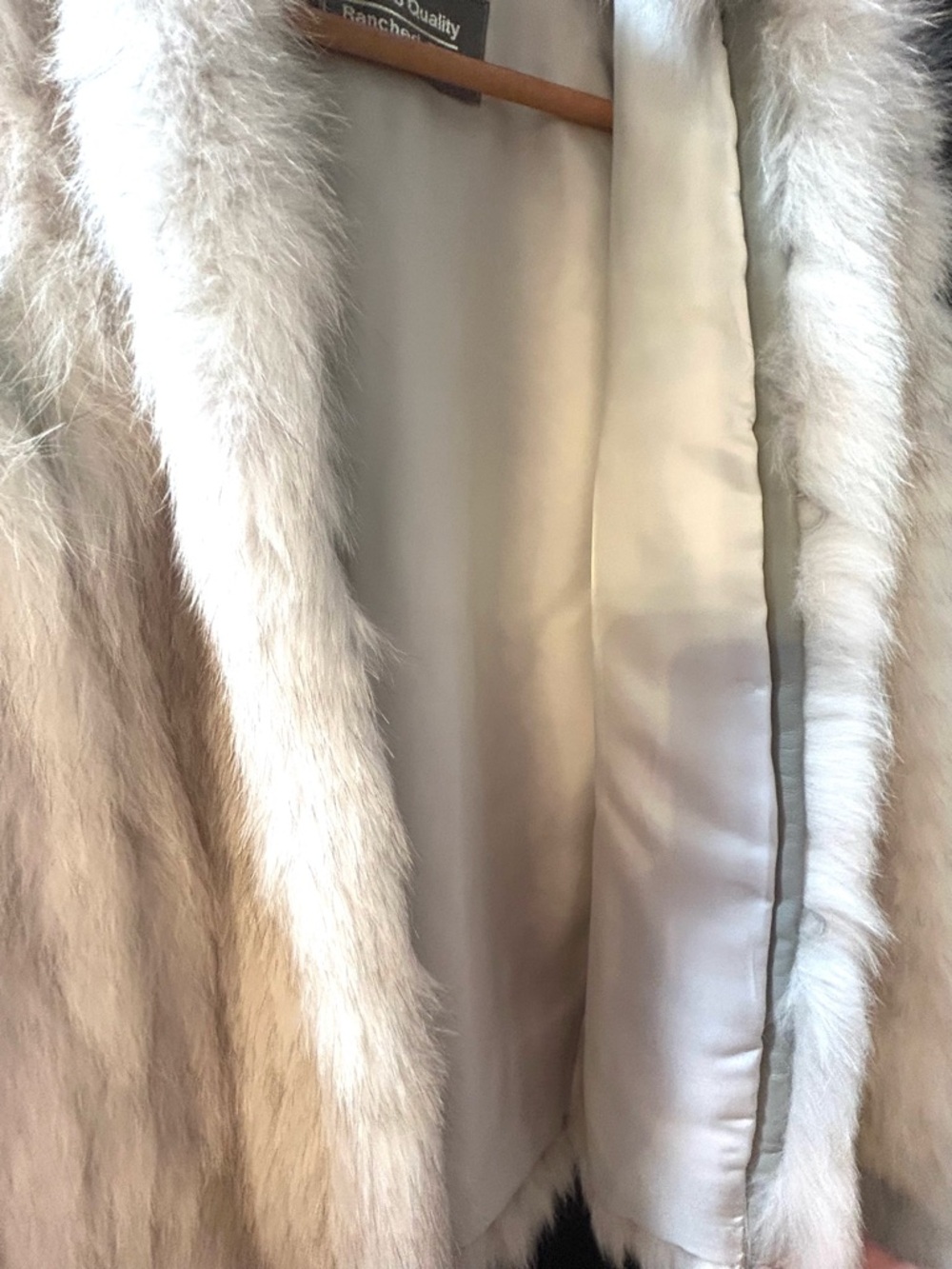 Vintage Genuine Fox Fur Coat White Cream Short Ranched Vintage Women's Medium M - Picture 8 of 13